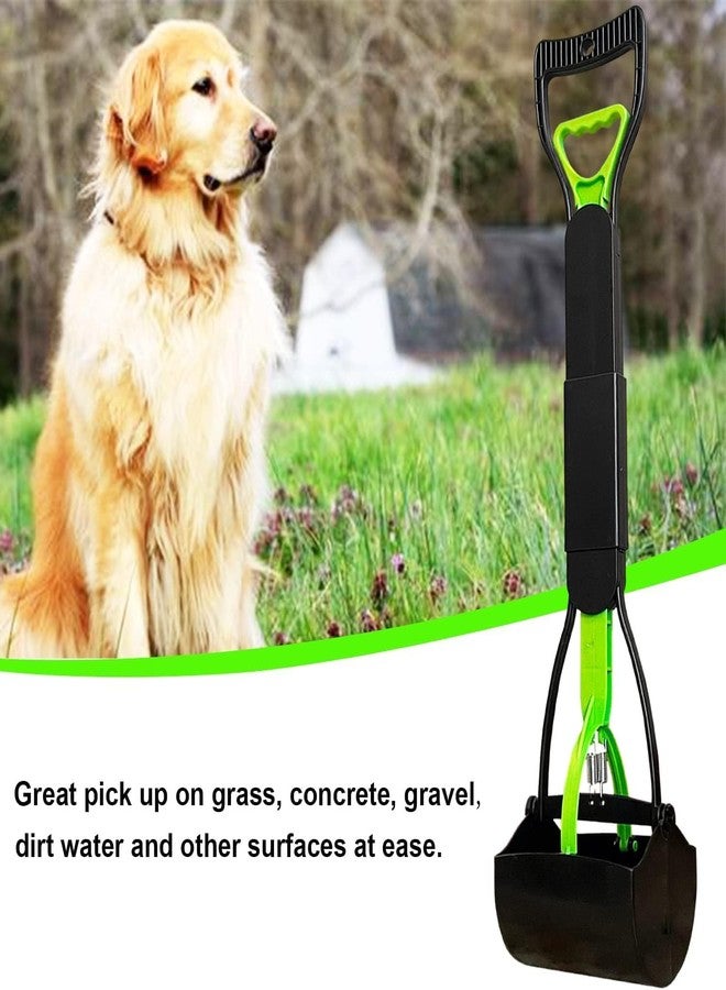 AAKICHI Pet Pooper Scooper with Long Handle, Foldable Design, with Unbreakable Material & Dual Spring Mechanism, Black and Green - Image 2